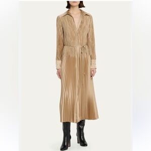 Vince Pintuck-Pleated Midi Dress